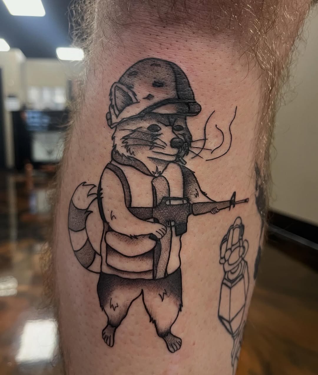 Got to do this sick Raccoon! He’s in his Vietnam uniform and he’s ready to go with his M-16 😎